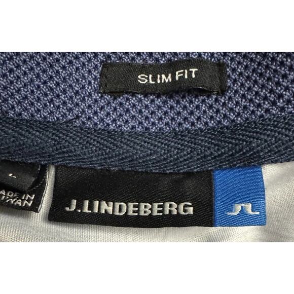J Lindenberg Polo Mason Slim Jersey Men’s Short Sleeve Golf Shirt Large Blue - Picture 6 of 9